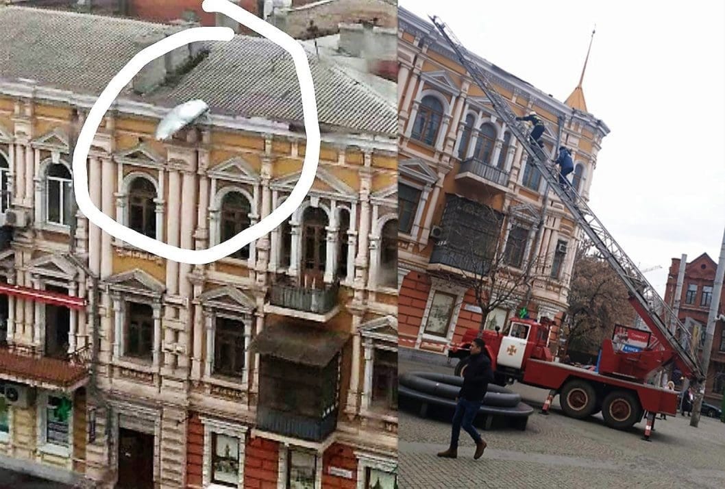 В Днепре на Европейской площади оторвало часть крыши здания - рис. 3