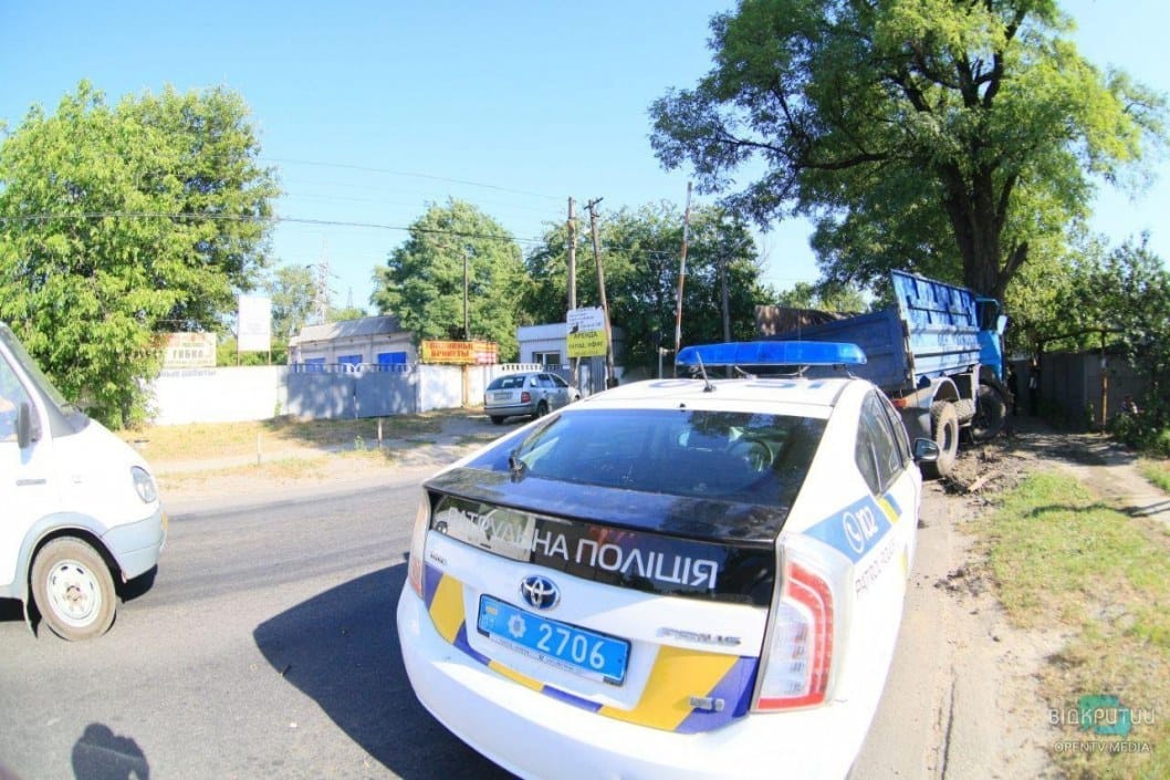 В Днепре на Гвардейской грузовик врезался в дерево - рис. 6