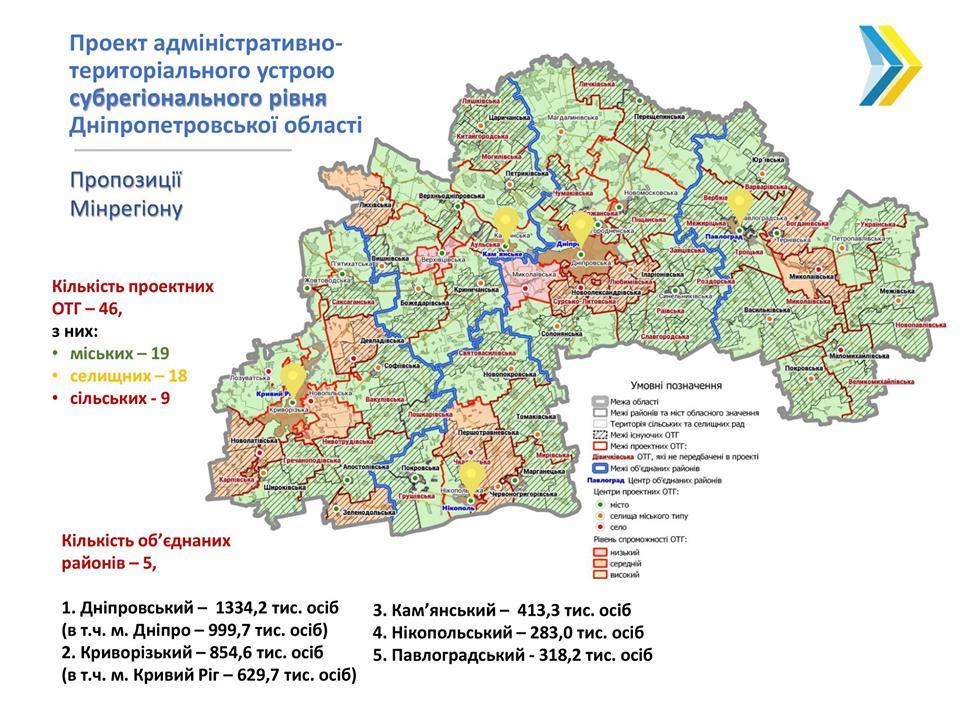 Розділити по-новому: у Дніпропетровській області планують залишити п'ять районів - рис. 1