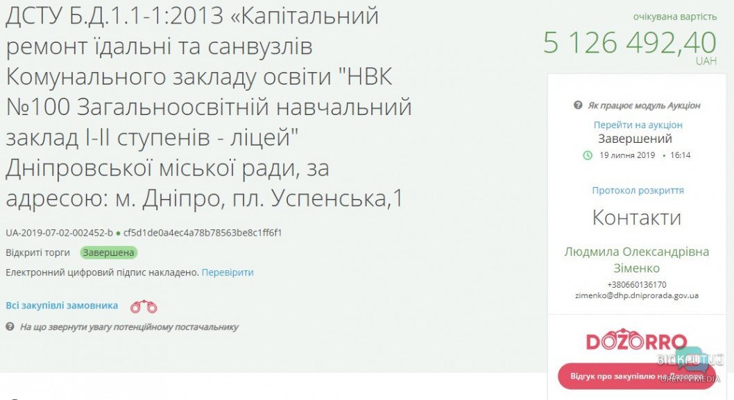 У Дніпрі на ремонт ліцею №100 витратять 5,1 мільйона гривень - рис. 1