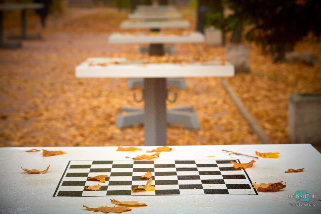 Как шахматисты проводят досуг в осеннем парке Днепра - рис. 13