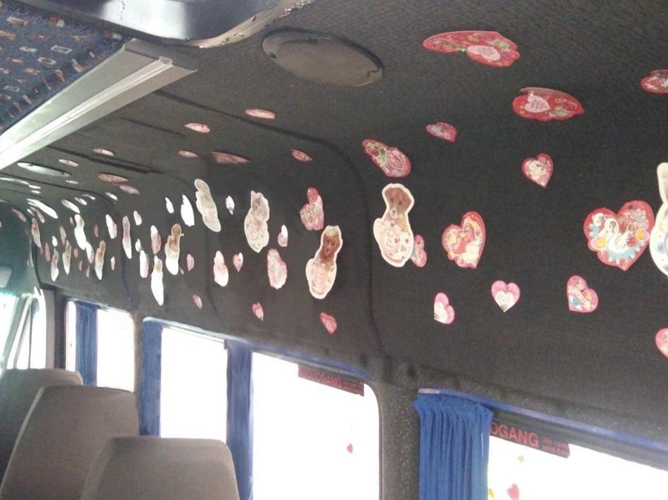 Праздник на колёсах: водитель маршрутки в Днепре обвешала салон валентинками - рис. 3