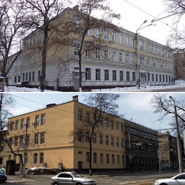 "Варварское отношение": в Днепре испортили фасад одной из старейших школ города