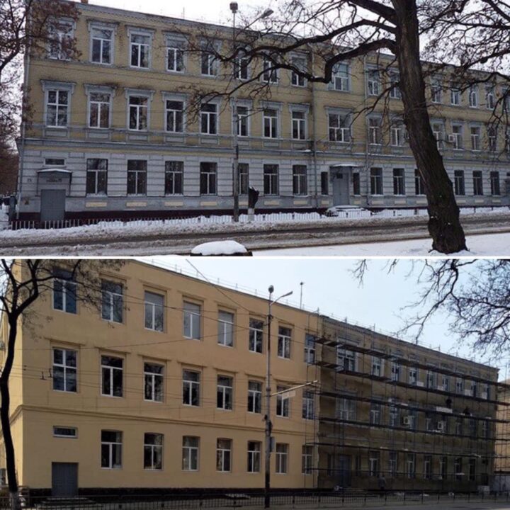 "Варварское отношение": в Днепре испортили фасад одной из старейших школ города