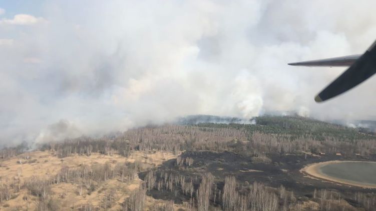 В Чернобыле второй день тушат лесной пожар: на помощь вылетела авиация - рис. 1