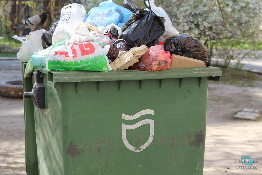 В Днепре на Красном Камне мусорные баки переполнены отходами (ФОТО) - рис. 1