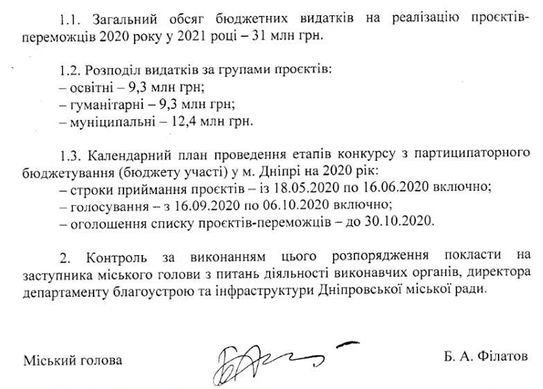 Сколько денег из бюджета выделят на проекты днепрян - рис. 1