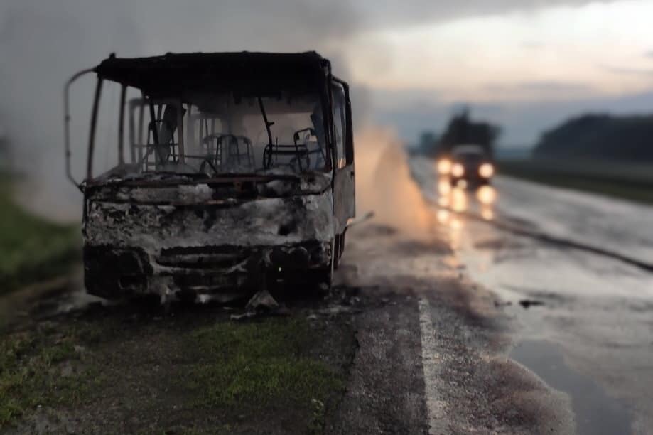 Возле Павлограда сгорел рейсовый автобус (ФОТО, ВИДЕО) - рис. 5