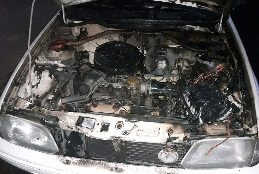 Пожар в авто Днепр