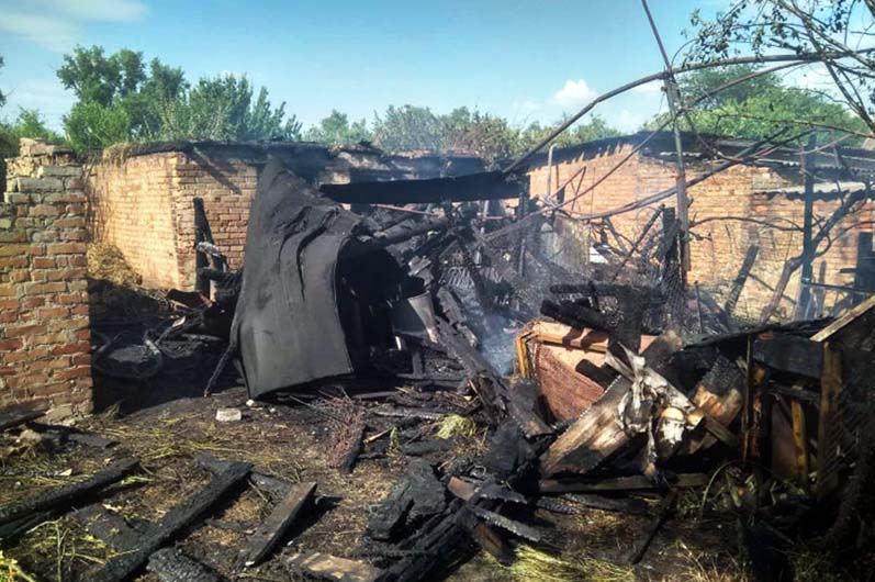 Пожар в селе Зоря
