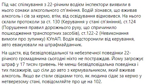 Пьяный форсаж: в Днепре нетрезвый водитель устроил гонки с полицией - рис. 3