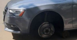 В Днепре воры сняли колеса с Audi и подперли автомобиль бревнами (Фото) - рис. 4