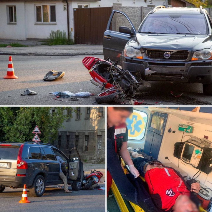 В центре Днепра столкнулись скутерист и водитель джипа: есть пострадавшие - рис. 1