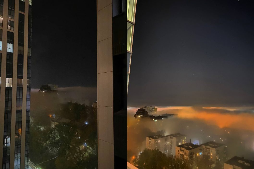 Гнетущая атмосфера: Днепр ночью окутал плотный туман (Фото/Видео) - рис. 1