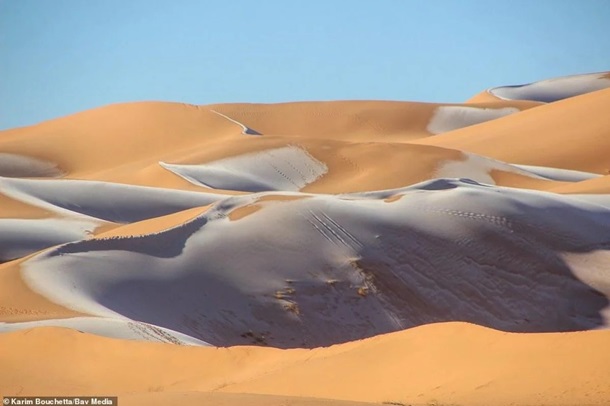 Редкое явление: на пески пустыни Сахары выпал снег (Фото/Видео) - рис. 1