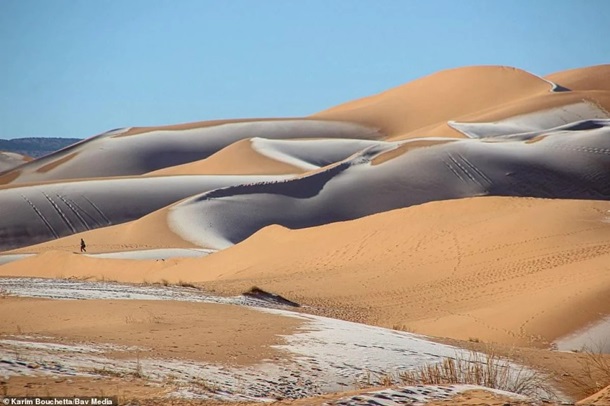 Редкое явление: на пески пустыни Сахары выпал снег (Фото/Видео) - рис. 2