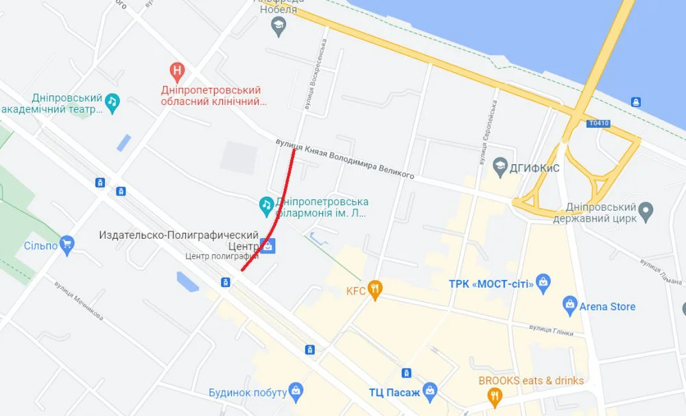 В центре Днепра до середины февраля сузят проезжую часть улицы Воскресенской - рис. 1