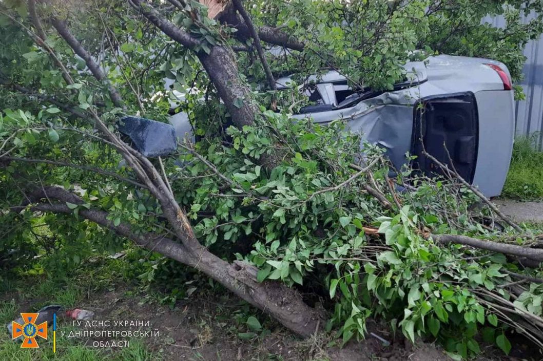 В центральной части Днепра водитель Chevrolet протаранил в дерево - рис. 3