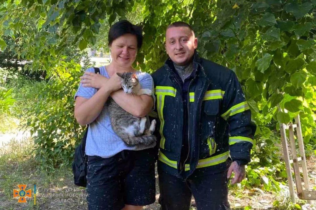 В Днепре спасатели сняли с дерева застрявшего кота (Видео) - рис. 3