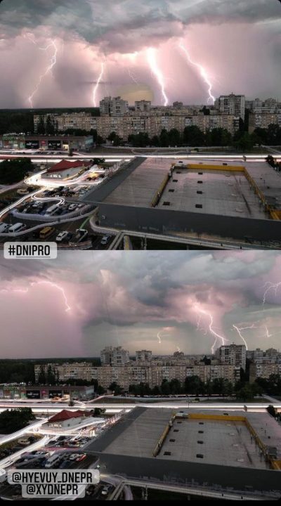 Ночная гроза в Днепре: яркие молнии попали в объективы камер (Фото/Видео) - рис. 8