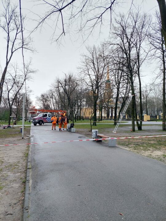 Последствия непогоды: в одном из парков Днепра упало дерево и сломался фонарь - рис. 4