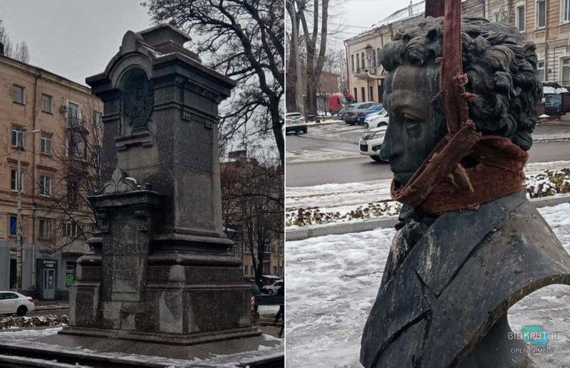 У Дніпрі комунальники демонтували пам’ятник Олександру Пушкіну