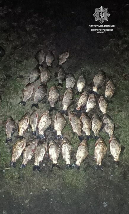 Виловили 45 рибин: у Дніпрі поліцейські затримали браконьєрів