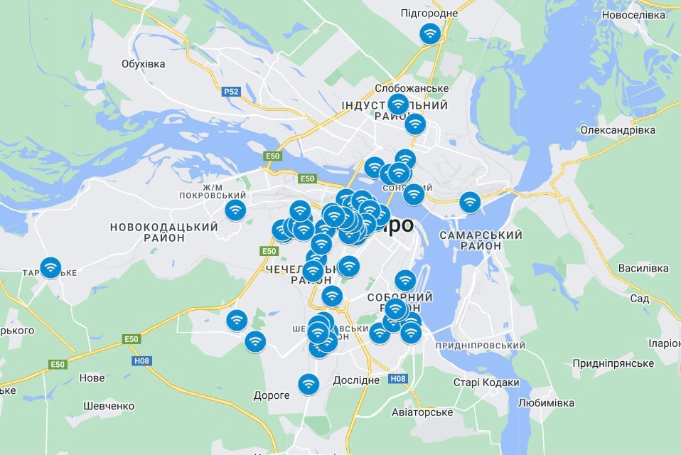 У Дніпрі з'явились локації з безкоштовним WI-FI: адреси