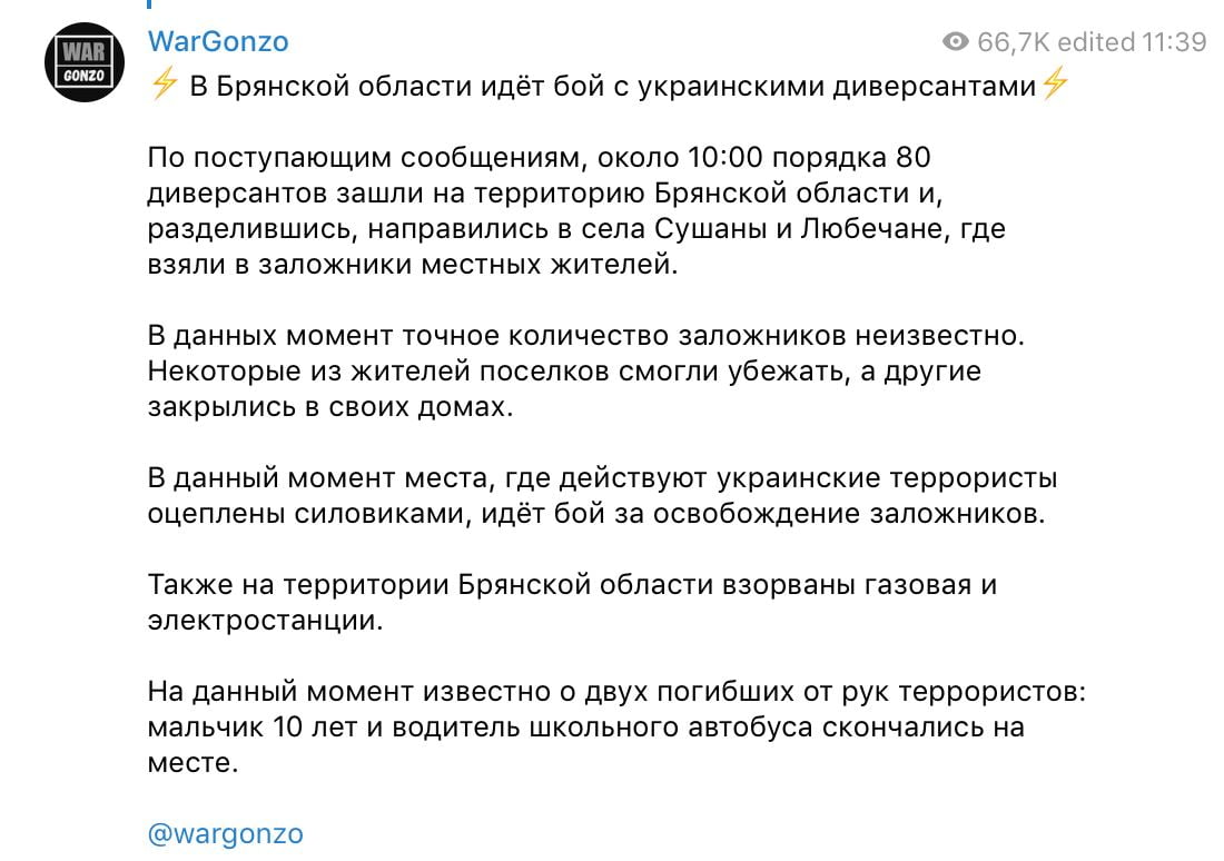 Заложники, жертвы и взрывы: российские СМИ сообщают об "украинской ДРГ" на территории брянской области - рис. 1