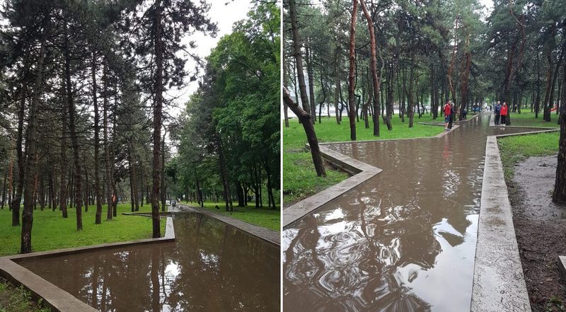 Затопило доріжки: у Дніпрі в парку Писаржевського відкрилася «філія гребного каналу»