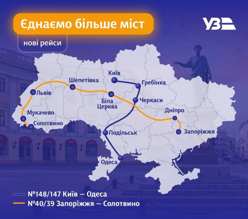 “Укрзалізниця” на летний период запускает через Днепр три новых пассажирских поезда