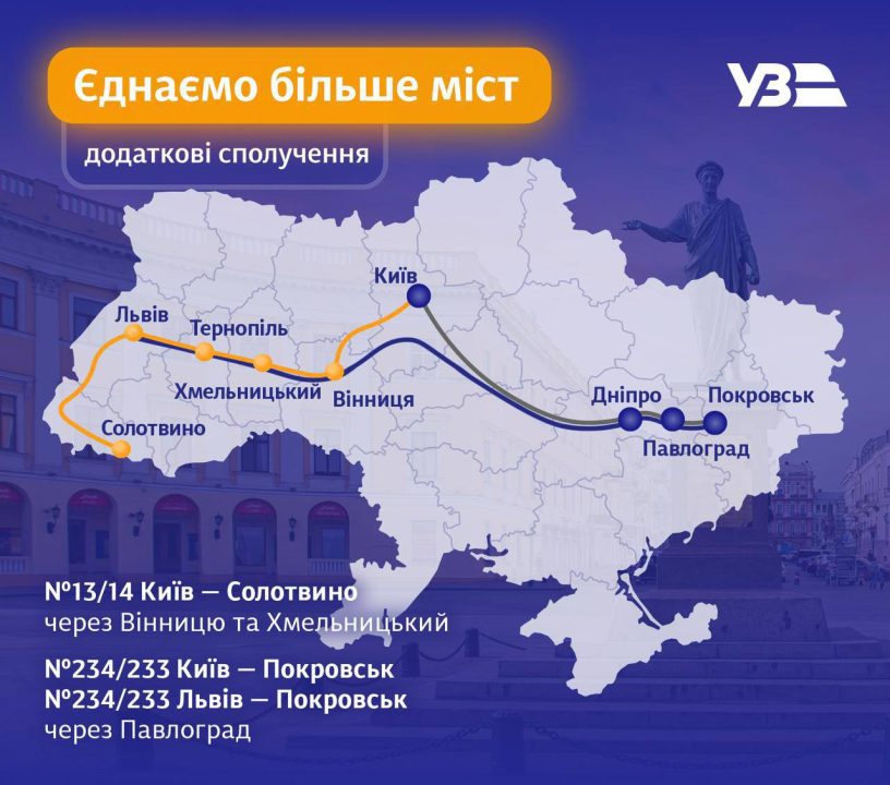 “Укрзалізниця” на летний период запускает через Днепр три новых пассажирских поезда