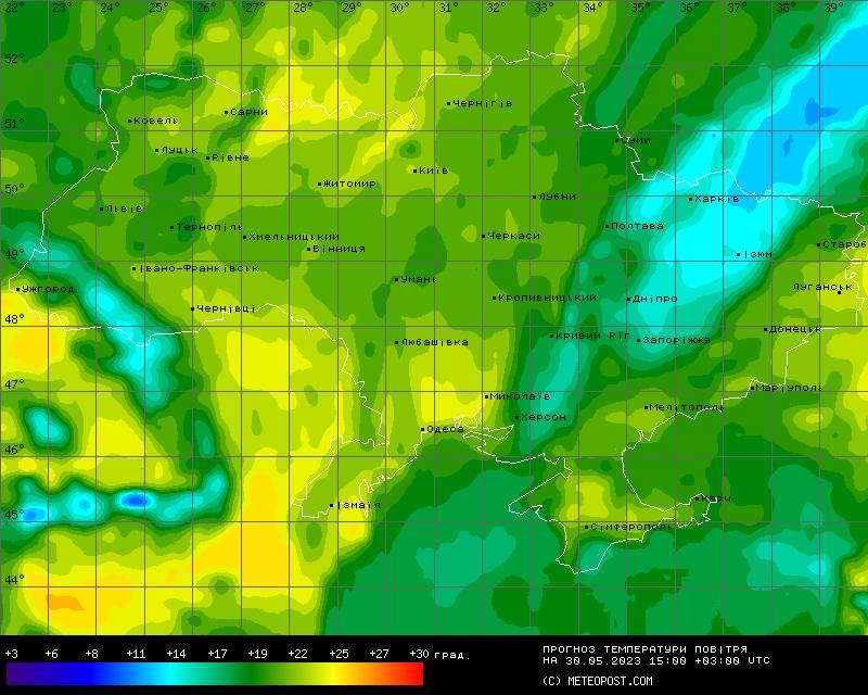 Прогноз погоди у Дніпрі на 30 травня - рис. 1