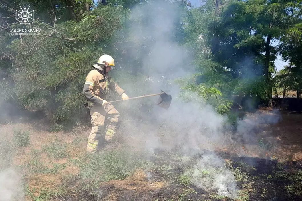 На Дніпропетровщині сталася пожежа: загорілася суха трава - рис. 1