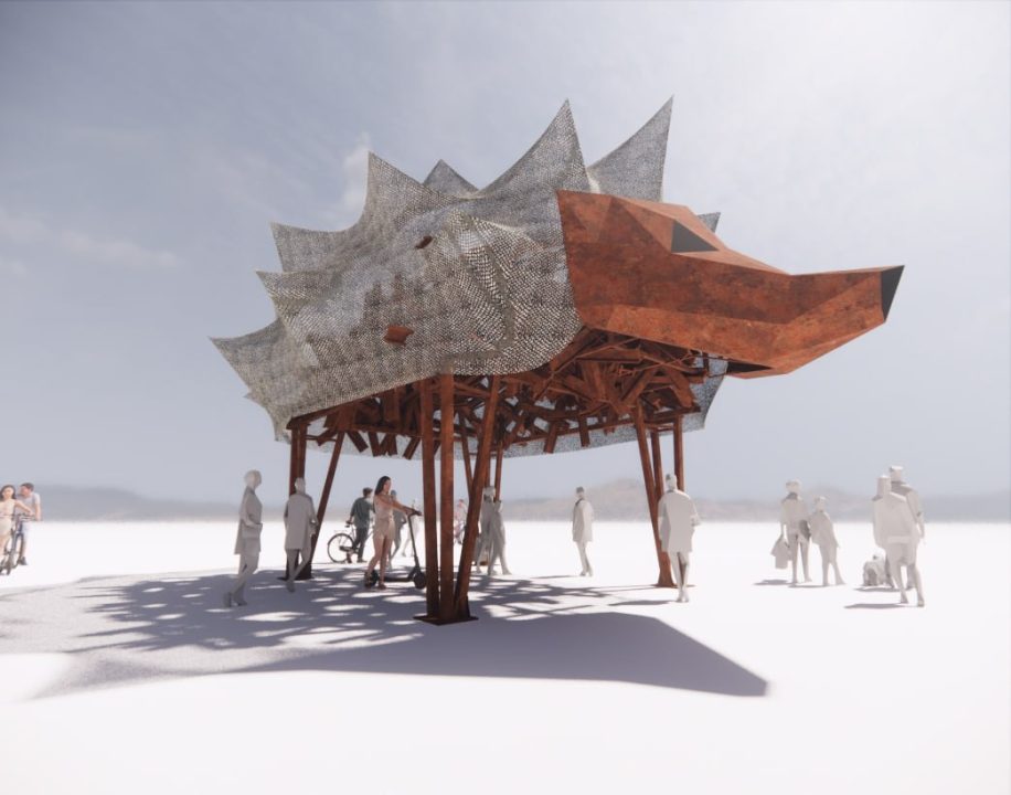 Украина на фестивале "Burning Man" будет презентовать гигантского противотанкового ежа - рис. 2