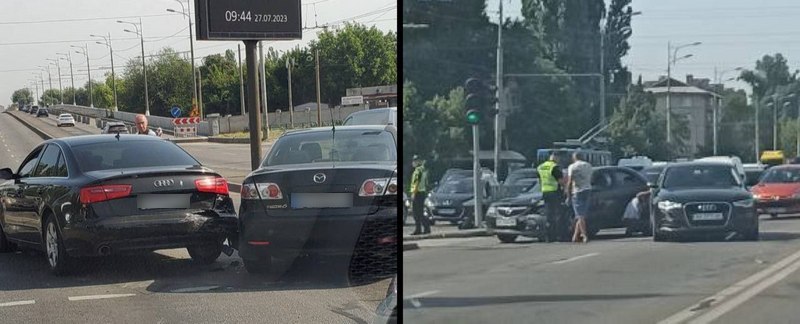 У Дніпрі на Слобожанському проспекті сталася ДТП: рух частково ускладнений