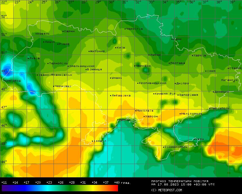 Прогноз погоди у Дніпрі на четвер 17 серпня