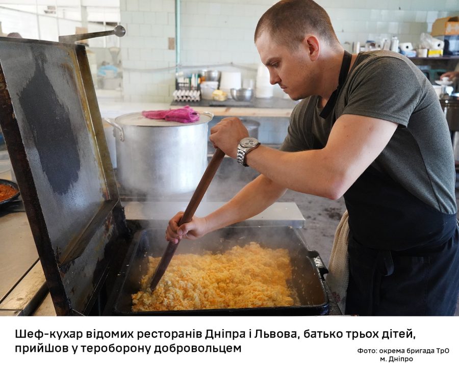 Бійців тероборони Дніпра годує відомий шеф-кухар