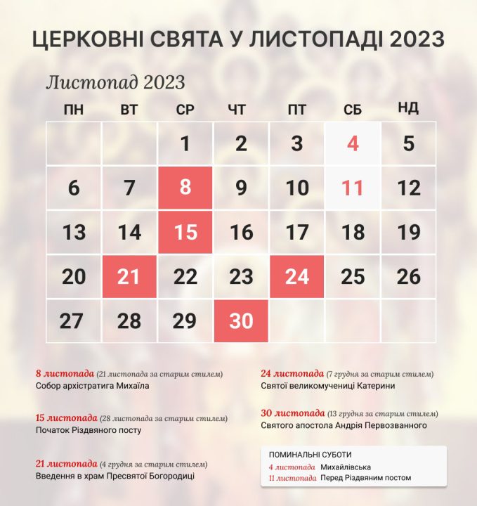 Календар свят у листопаді 2023 року - рис. 2