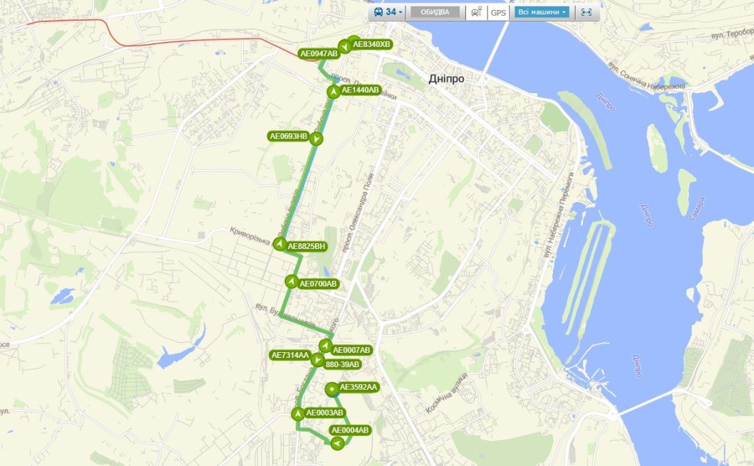 У Дніпрі автобуси №34 тимчасово курсують в об'їзд