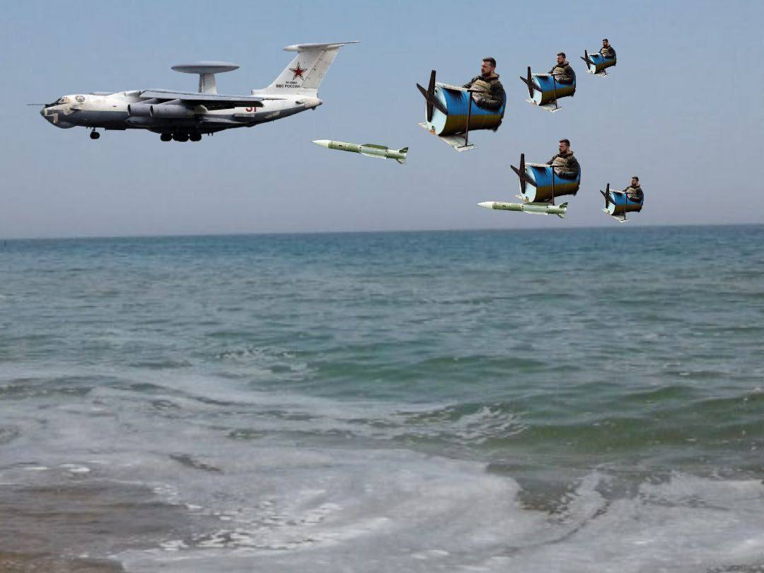 Украинские соцсети взорвались мемами про сбитие российского самолета А-50 - рис. 1