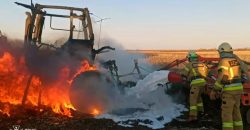 На Дніпропетровщині в полі спалахнув трактор