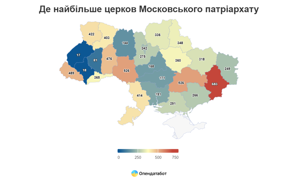 Більше лише на Донбасі: у Дніпропетровській області досі працюють 526 церков Московського патріархату