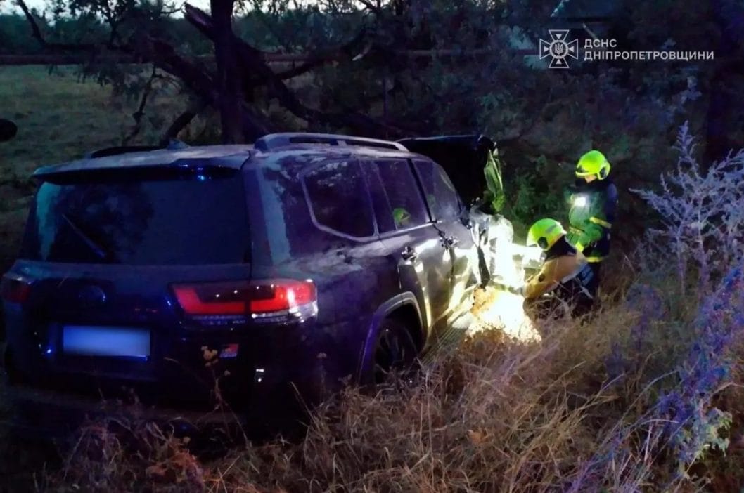 На Дніпропетровщині врятували водія, який злетів у кювет